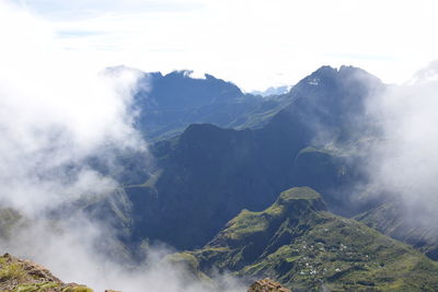 Scenic view of mountains against sky