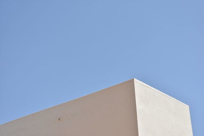 Low angle view of building against clear blue sky