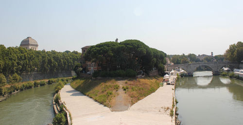 View of canal along buildings