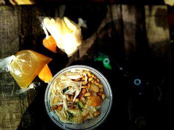 Close-up of food on table