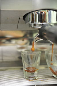 Close-up of coffee in glass