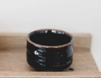 Close-up of coffee cup on table