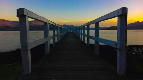 Scenic view of pier over river