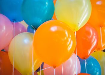 Close-up of multi colored balloons