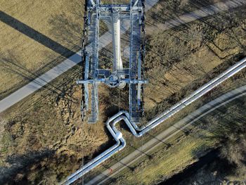 High angle view of railroad track