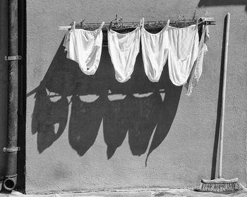 Close-up of clothes drying