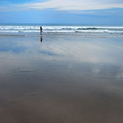 Scenic view of beach against sky