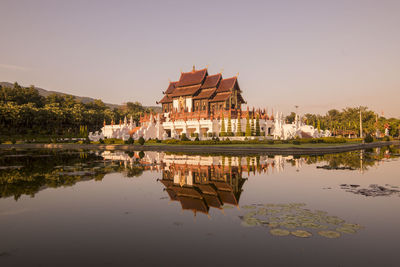 Reflection of building in lake