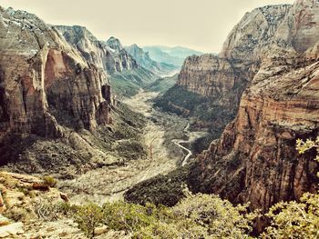 Scenic view of canyons