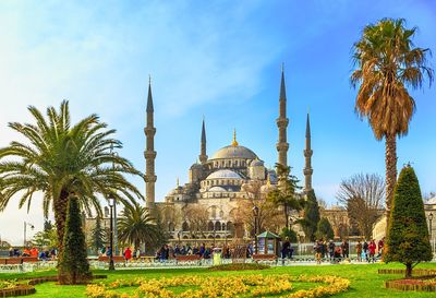Blue mosque against blue sky