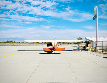 Airplane on airport runway