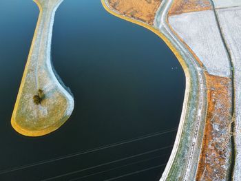 High angle view of a river