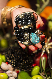 Close-up of woman holding ice cream