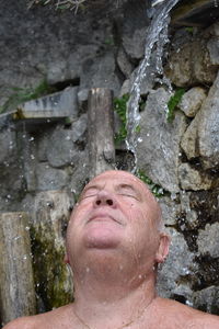 Portrait of man in water