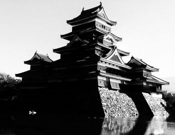 Low angle view of pagoda against sky