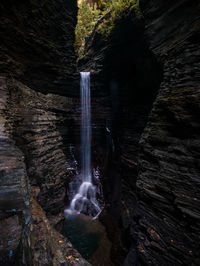 View of waterfall in forest