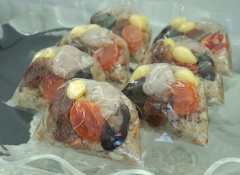 Close-up of sushi served in plate