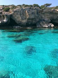 Rock formation in sea