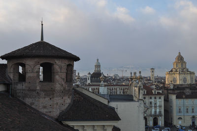 Low angle view of buildings in city