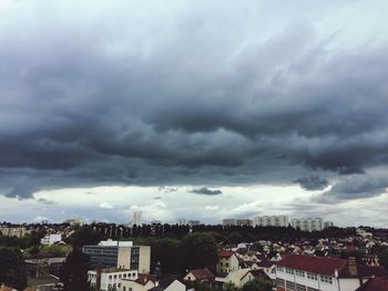 Storm clouds over city