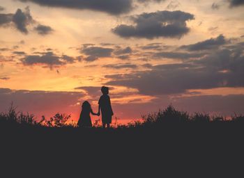 Silhouette of landscape at sunset