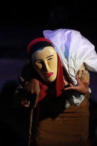 Close-up of two women wearing mask