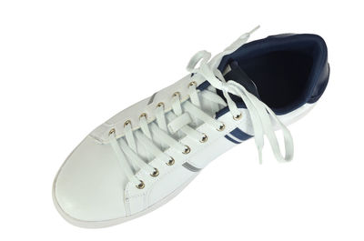 High angle view of shoes against white background
