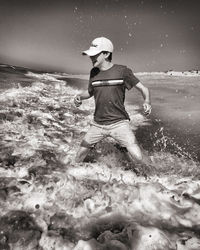 Full length of man on beach