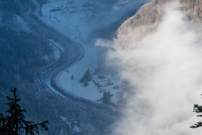 Scenic view of snowcapped mountains