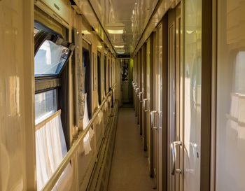 Interior of illuminated train