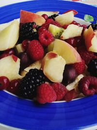 Close-up of strawberries in plate