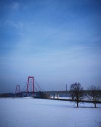 Golden gate bridge against sky during winter