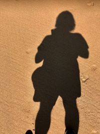 Shadow of person on sand