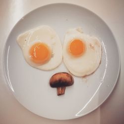 High angle view of breakfast served on table