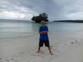 Full length of woman standing on beach