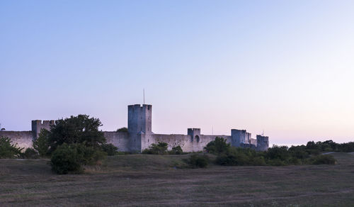 Old fortified walls at dusk