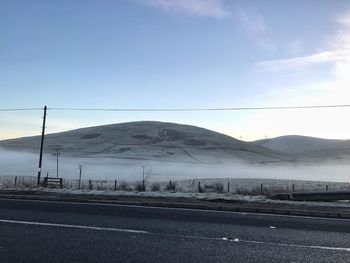 Scenic view of mountains against clear sky