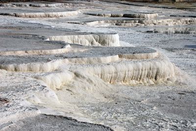 Scenic view of travertine terraces