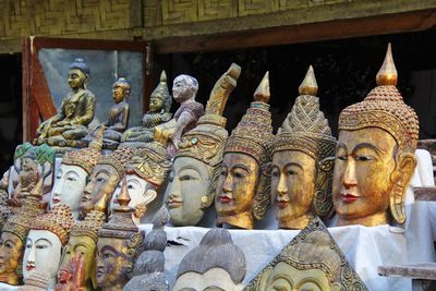 Statue of buddha outside building