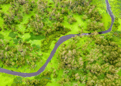 High angle view of road