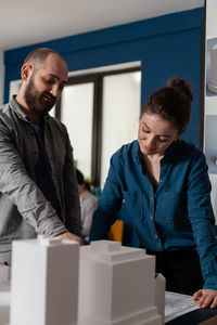 Business colleagues working at office