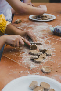 Hands of a young woman learning to cook, canary culture, gofio