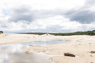 Scenic view of beach against sky