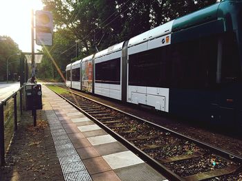 Railroad tracks on railroad track