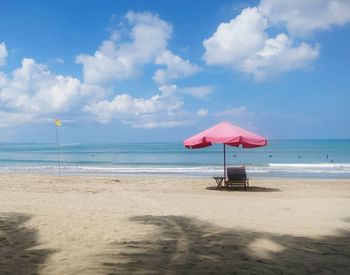 The panorama of kuta beach is located on the island of bali, very beautiful charming..
