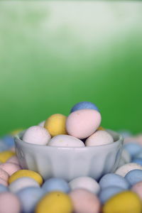 Close-up of candies in bowl