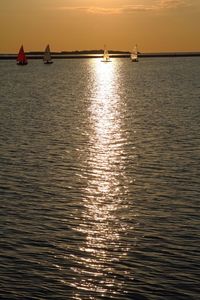 Scenic view of sunset over sea