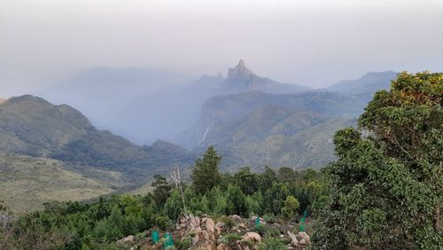 Scenic view of mountains against sky