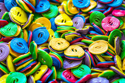 Full frame shot of multi colored candies for sale