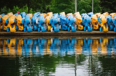 Reflection of trees in lake